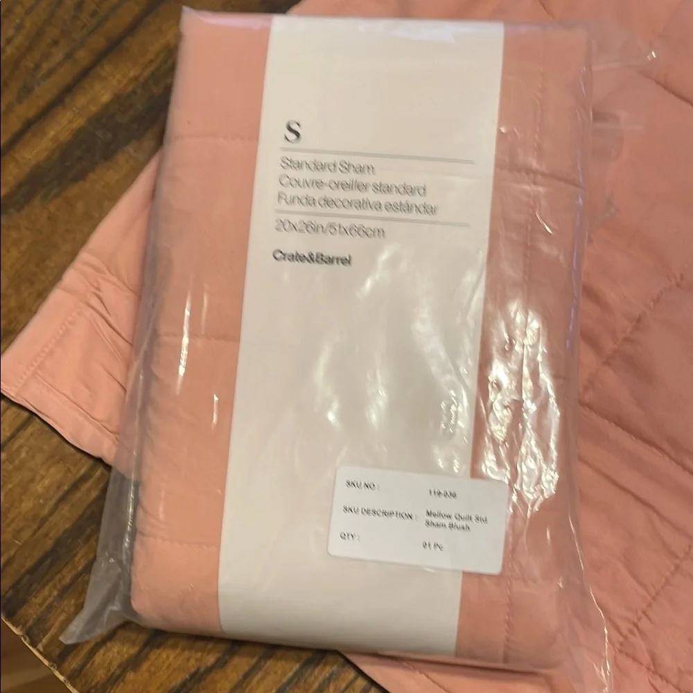 Crate & Barrel Organic Cotton Standard Shams in Mellow Blush